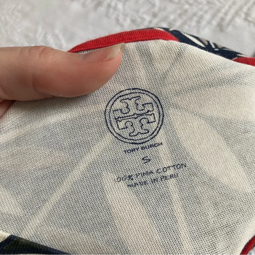 Tory Burch Navy, Red & White Geometric Floral Mini Dress 0022 - Picture 6 of 8